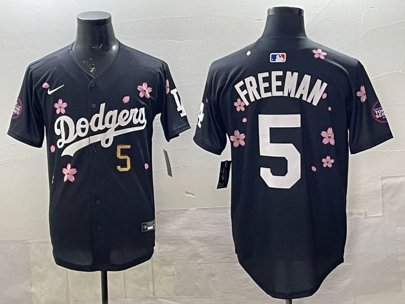 Men 2025 Nike Los Angeles Dodgers #5 Freeman Black Game MLB Jersey 07->chicago white sox->MLB Jersey